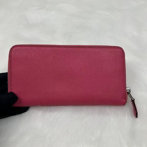 Coach Long Accordion Zip-around Wallet In Leather/Pink Magenta F54007 NWT - Picture 2 of 5